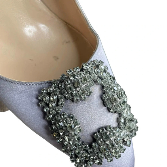 Manolo Blahnik Hangisi Satin Pump Lilac Purple Size 9 - Picture 13 of 13